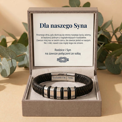 Bransoletka dla Syna z dedykacją „Kochamy Cię, Synu" - od Rodziców