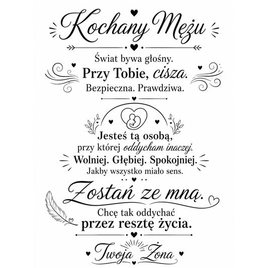 Naszyjnik dla Męża - Nieśmiertelnik z Grawerem - Oddycham Inaczej - Bejesa