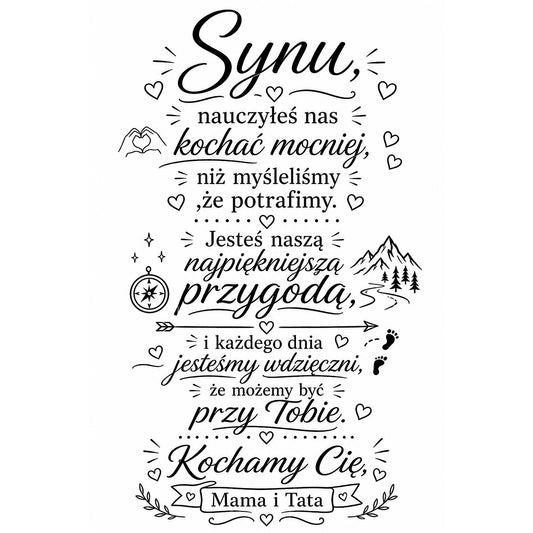 Naszyjnik dla Syna - Nieśmiertelnik z Grawerem - Nasza Przygoda - Bejesa