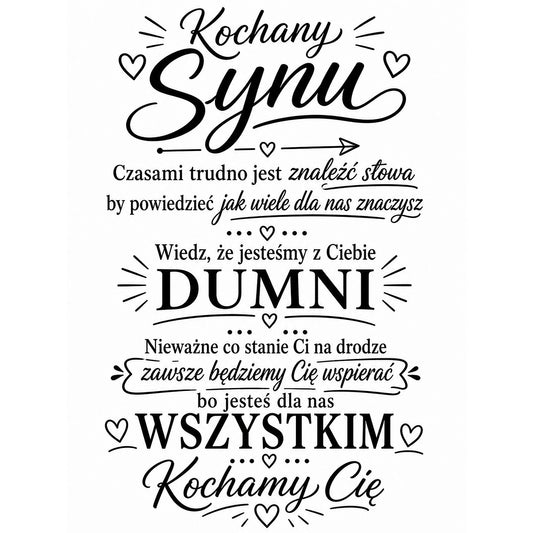 Naszyjnik dla Syna - Nieśmiertelnik z Grawerem - Kochamy Cię - Bejesa