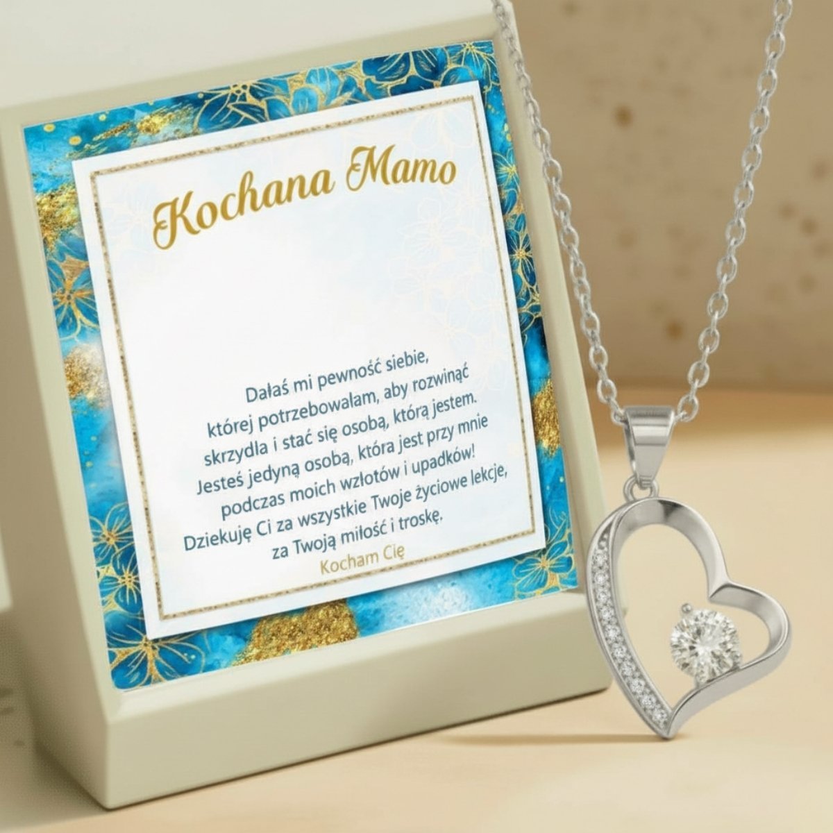 Prezent dla mamy - Naszyjnik z dedykacją - Dałaś mi pewność - Bejesa