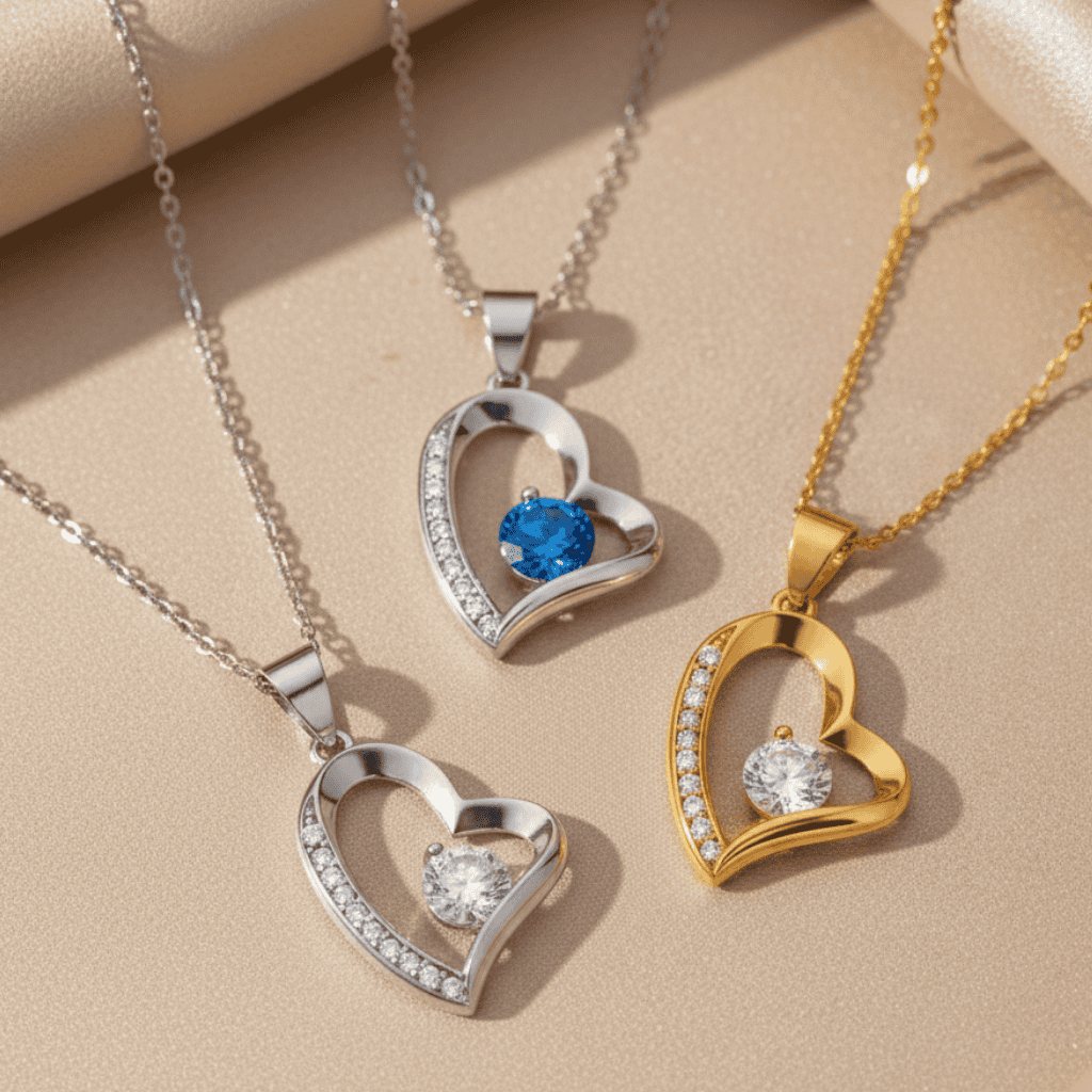 Prezent dla Żony - Serce z Błyszczącą Cyrkonią - Kocham Cię na zawsze - Bejesa