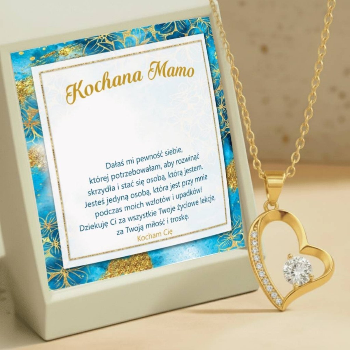 Prezent dla mamy - Naszyjnik z dedykacją - Dałaś mi pewność - Bejesa