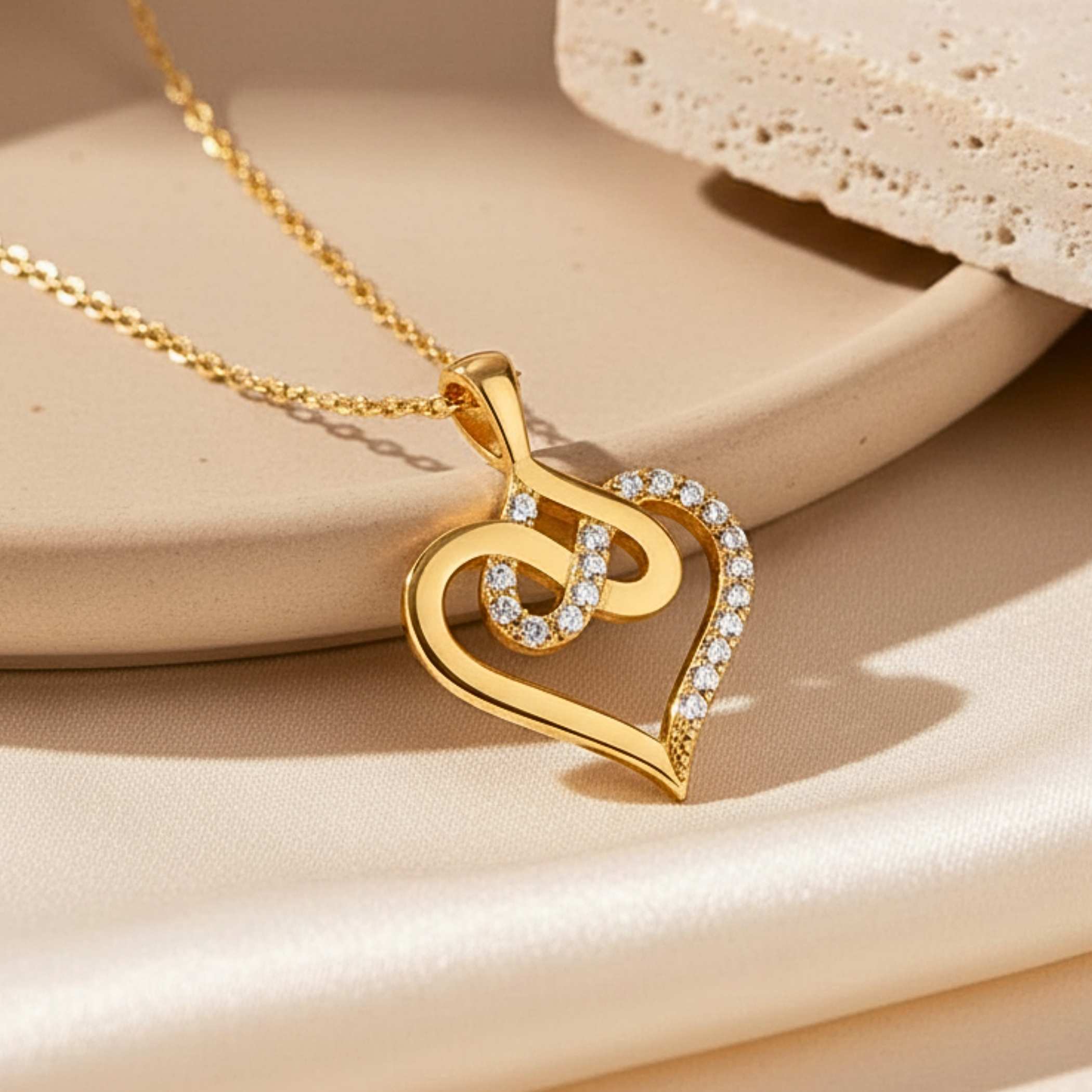 Złoty Naszyjnik Serce Nieskończoności – Dla Żony - Zawsze Obok - Bejesa