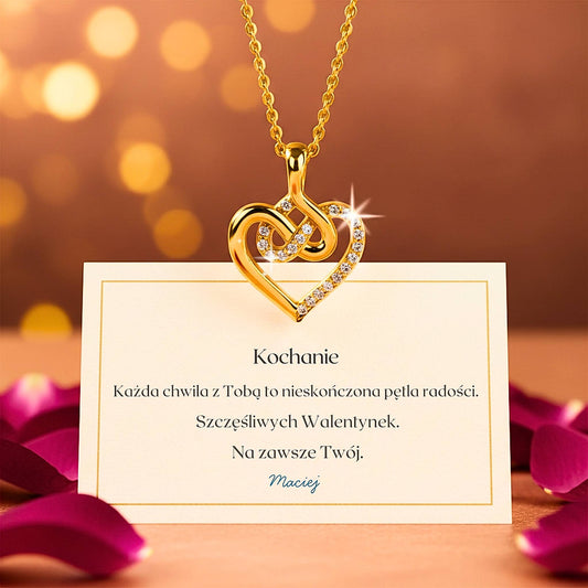 Naszyjnik Dla Dziewczyny - Serduszko z Symbolem Nieskończonej Miłości - Bejesa