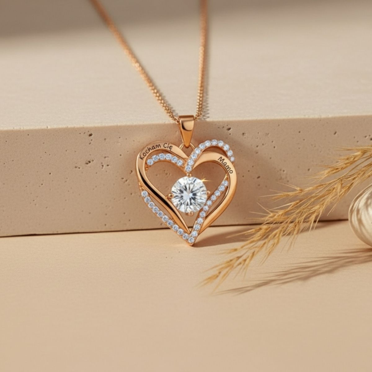 Naszyjnik dla Mamy - Pokryty 18k Złotem - Kocham Cię Mamo - Bejesa