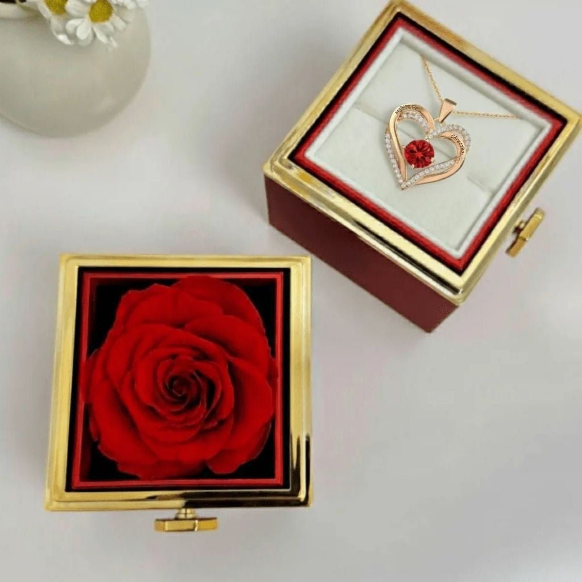 Naszyjnik Podwójne Serce - Dla Córki z grawerem - Bejesa