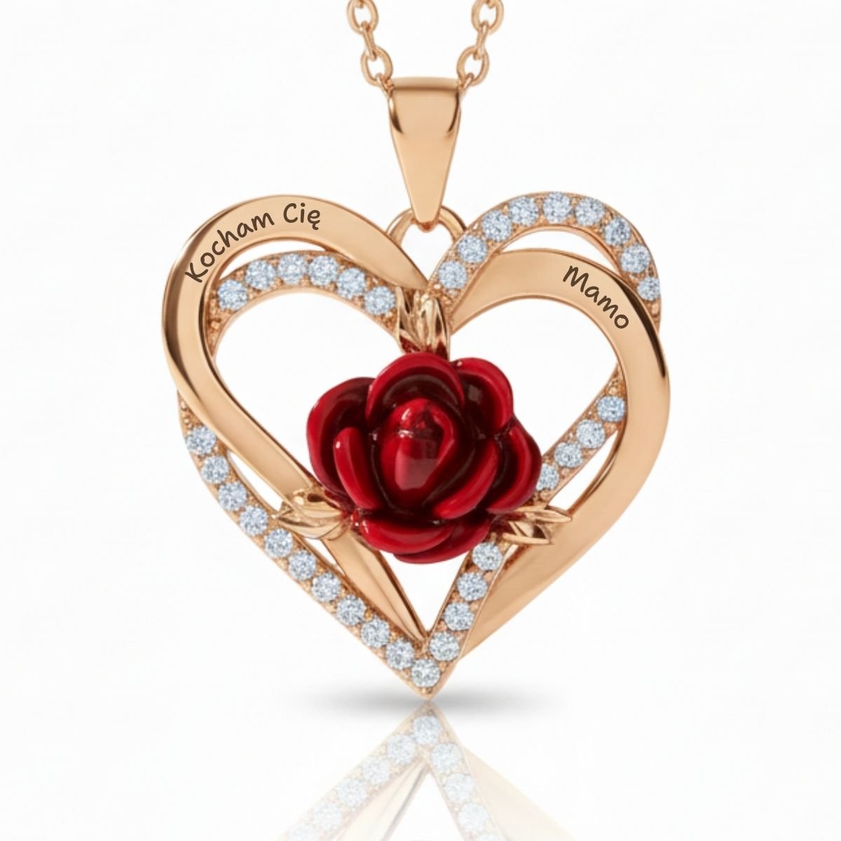 Naszyjnik dla Mamy - Pokryty 18k Złotem - Kocham Cię Mamo - Bejesa