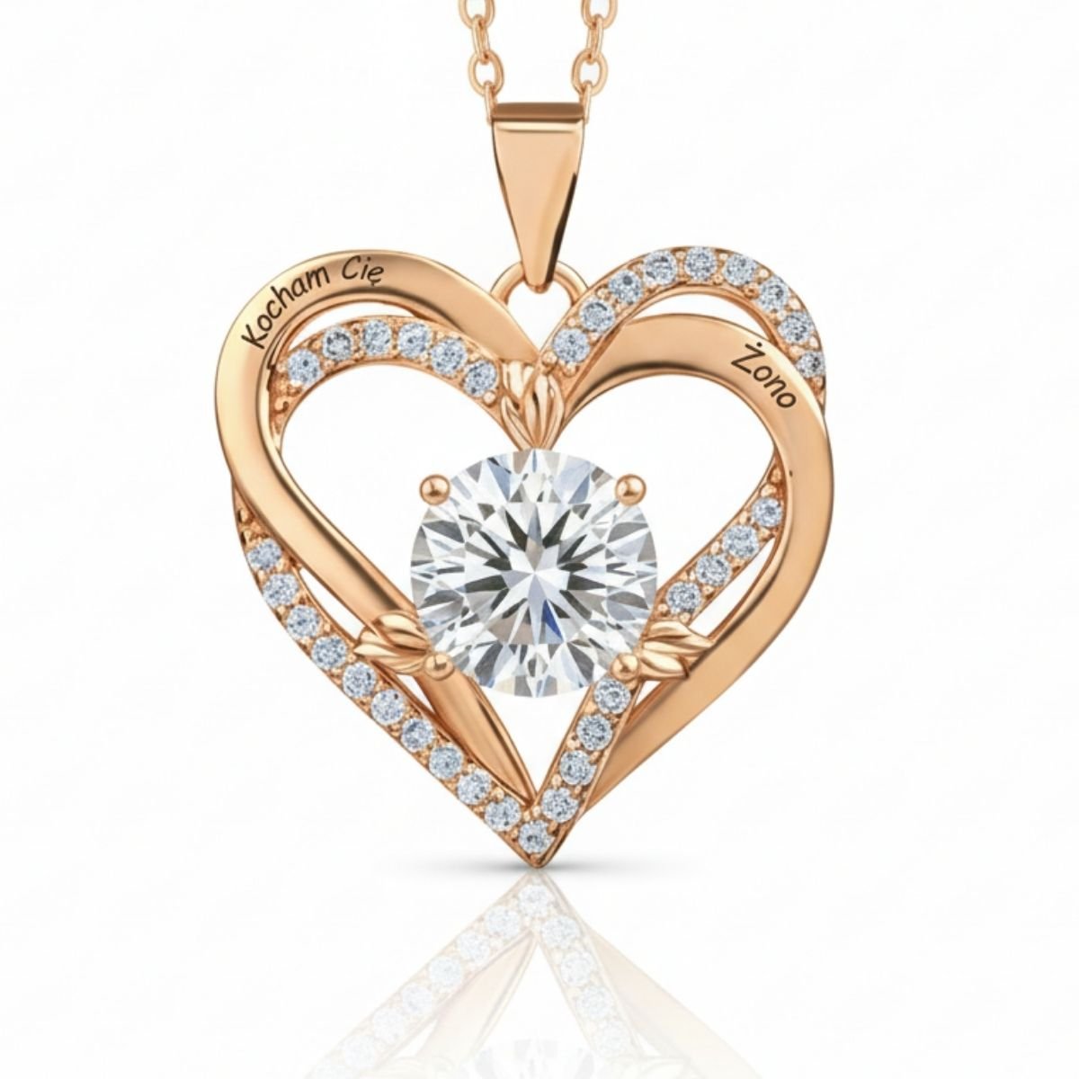 Naszyjnik dla Żony - Pokryty 18k Złotem - Kocham Cię Żono - Bejesa