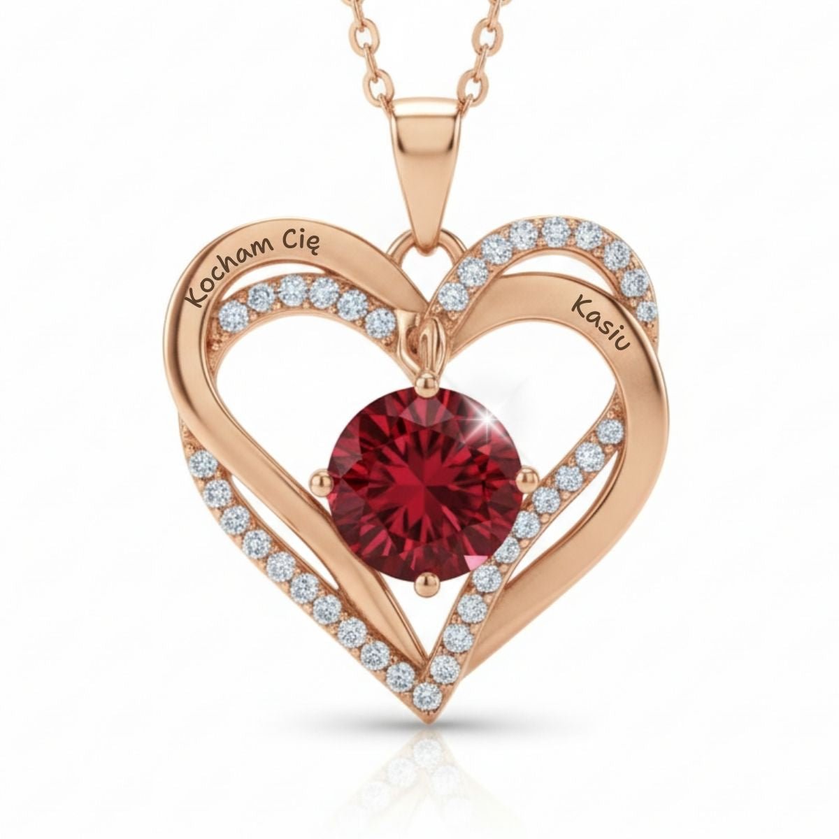 Naszyjnik Personalizowany z Grawerem - Kocham Cię + Imię - Bejesa