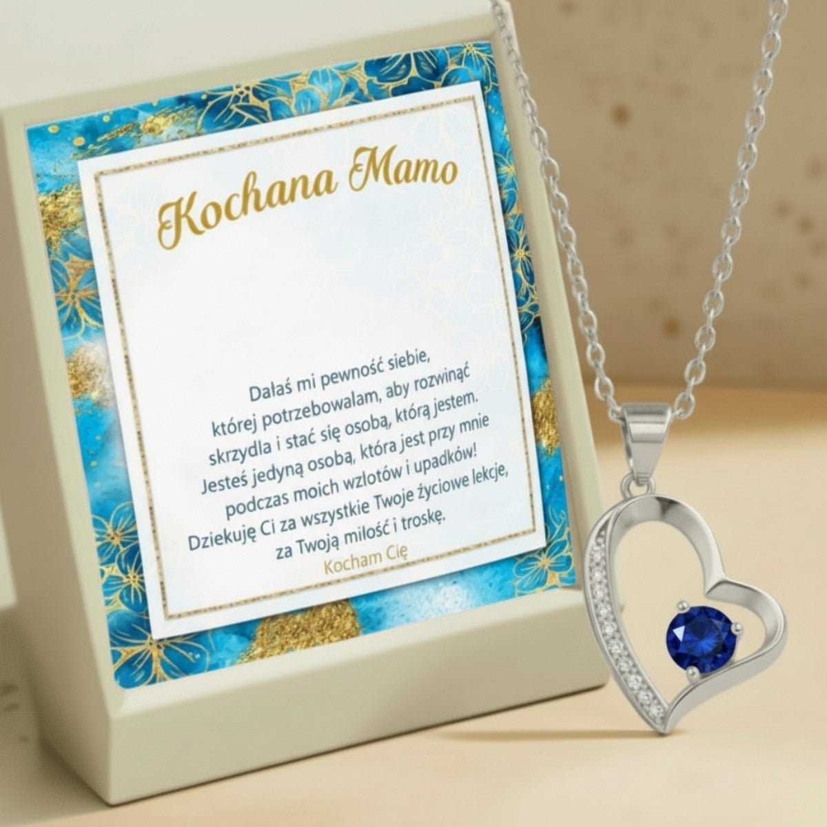 Prezent dla mamy - Naszyjnik z dedykacją - Dałaś mi pewność - Bejesa
