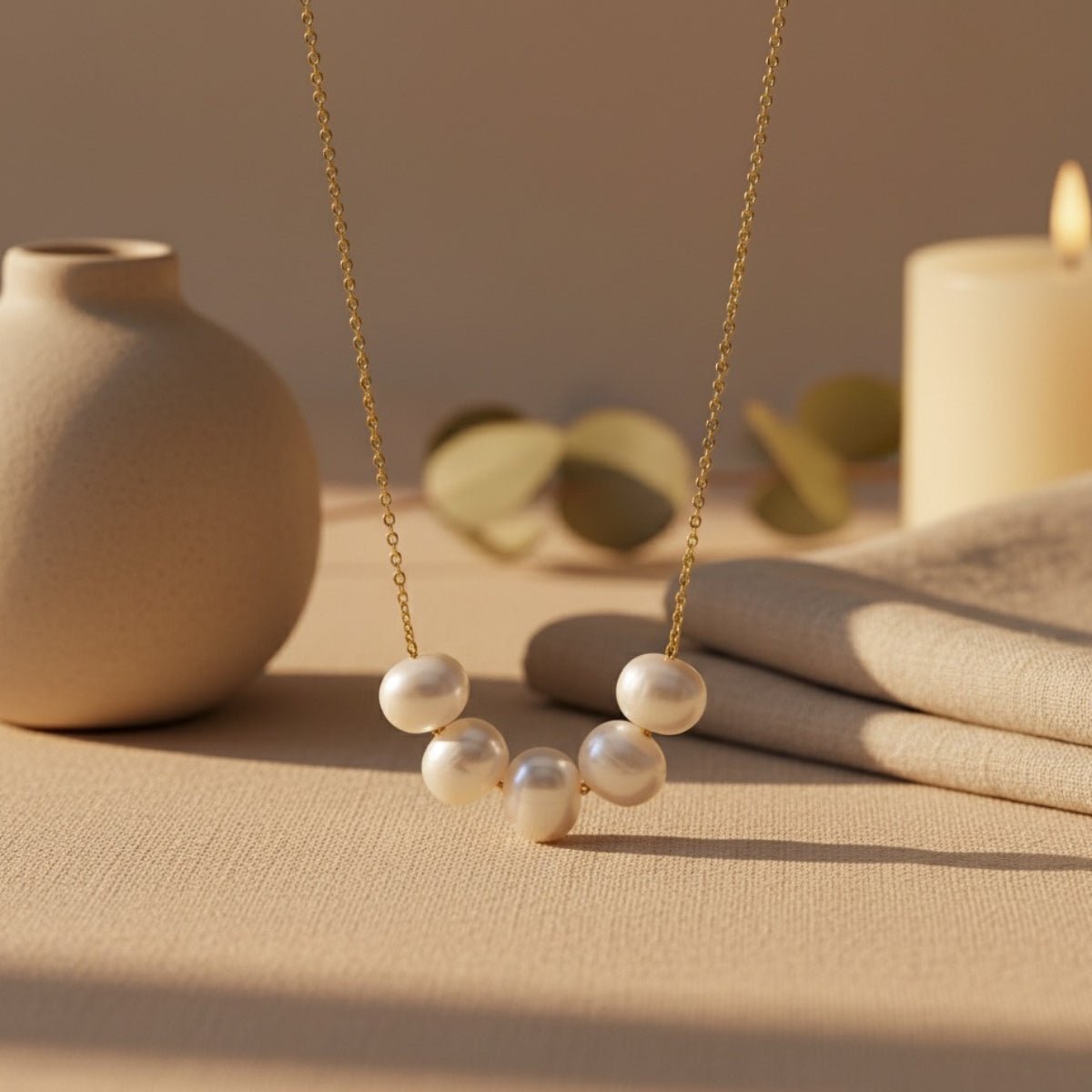 Naszyjnik dla Mamy - Pięć pereł - Z dedykacją - Bejesa