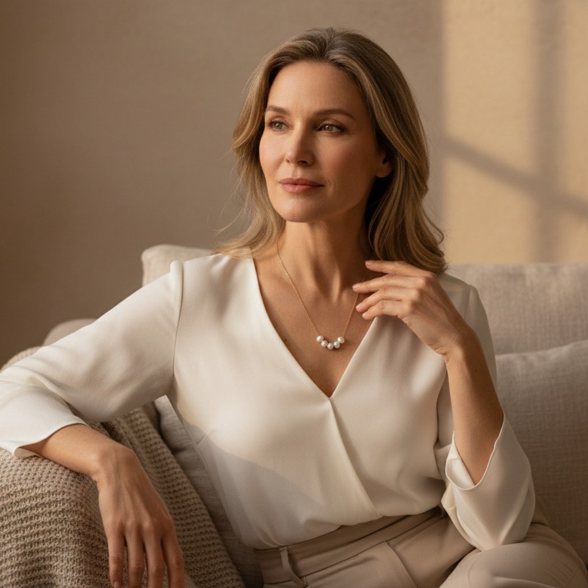 Naszyjnik dla Mamy - Pięć pereł - Z dedykacją - Bejesa