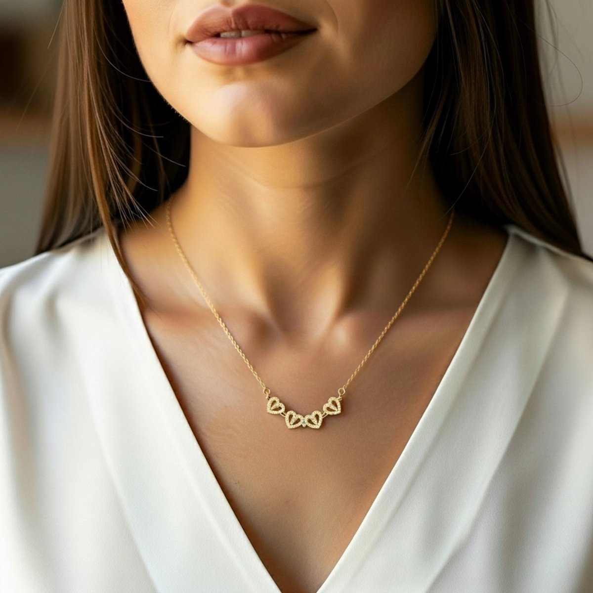 Naszyjnik Koniczynka z Cyrkoniami – Prezent na Szczęście - Bejesa