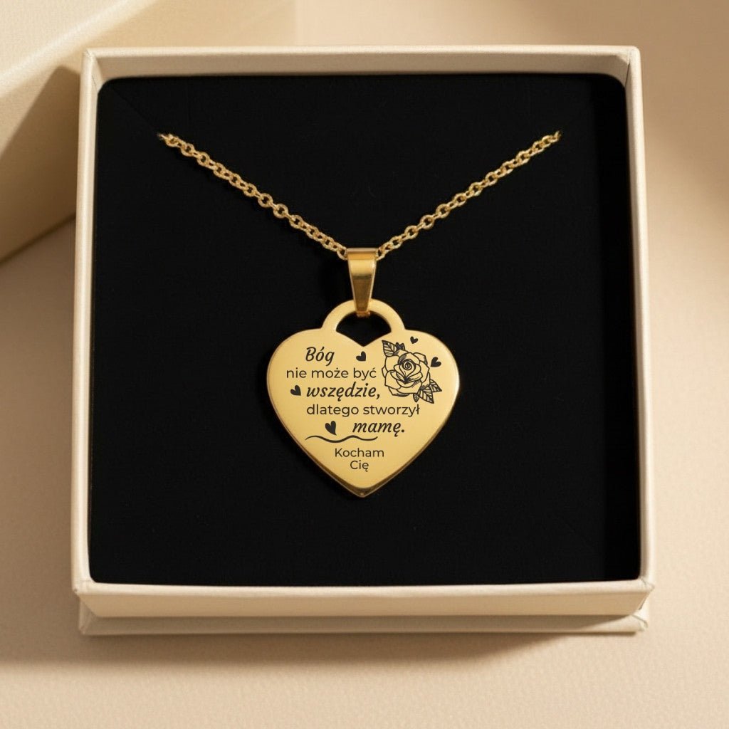 Prezent dla Mamy - Serce z Grawerem - Róża - Bejesa