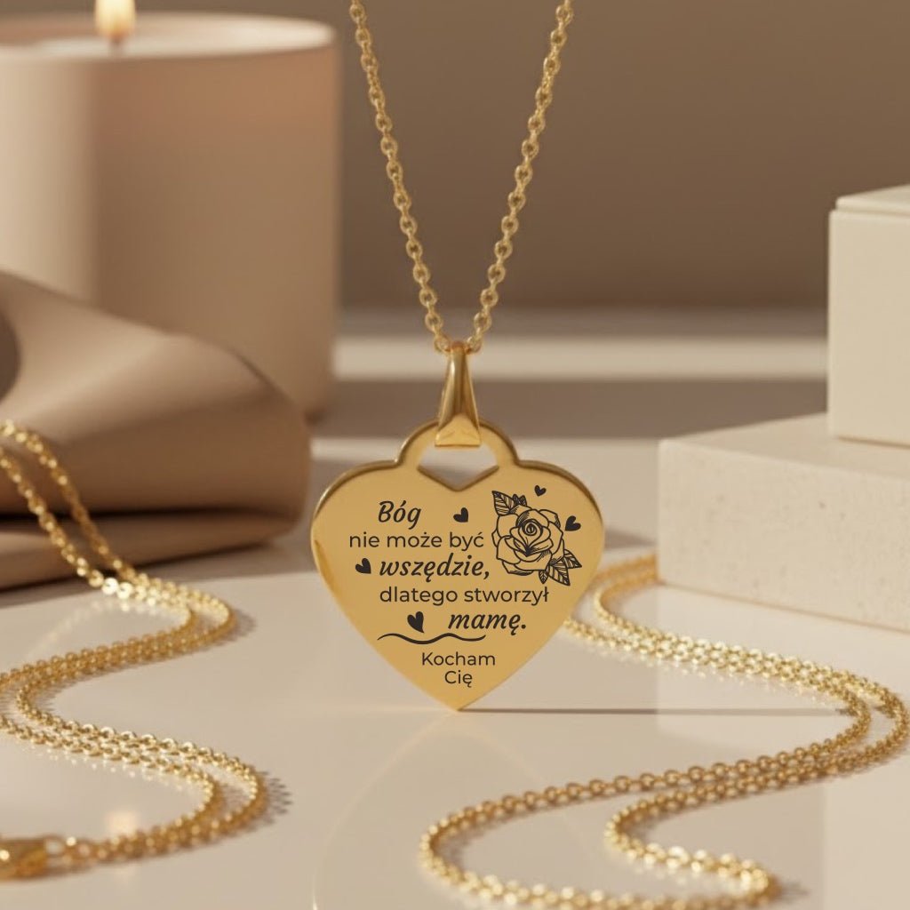 Prezent dla Mamy - Serce z Grawerem - Róża - Bejesa