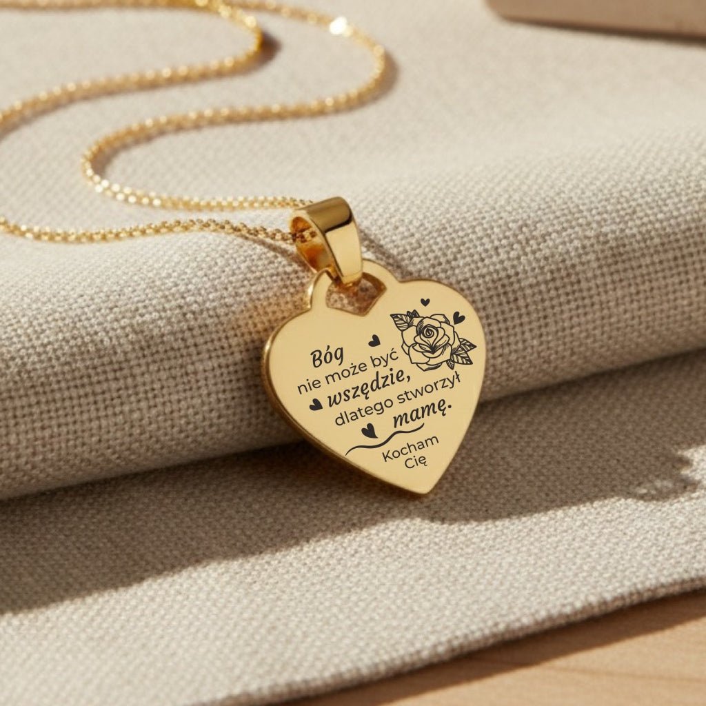 Prezent dla Mamy - Serce z Grawerem - Róża - Bejesa