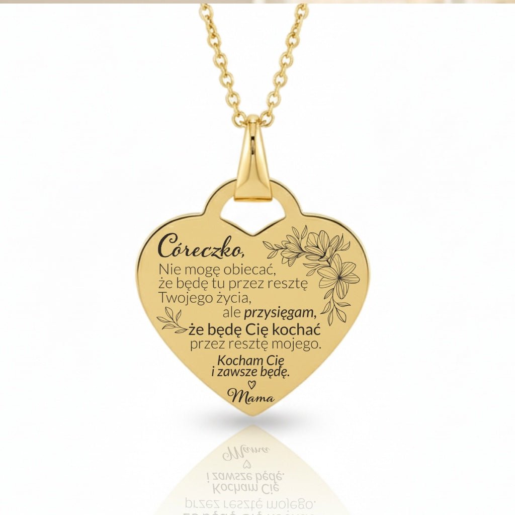 Prezent dla Córki - Serce z Grawerem - Zawsze będę - Bejesa