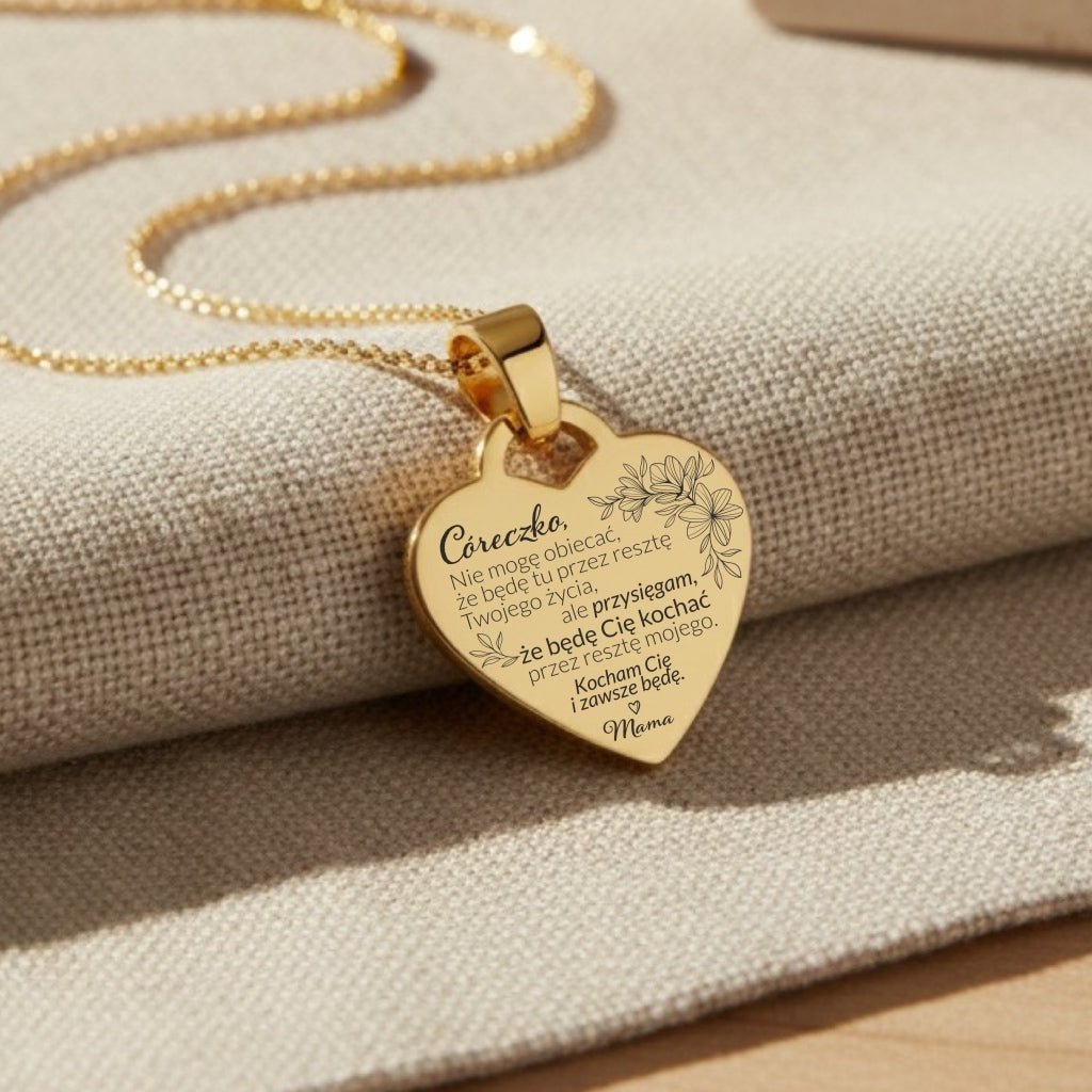 Prezent dla Córki - Serce z Grawerem - Zawsze będę - Bejesa