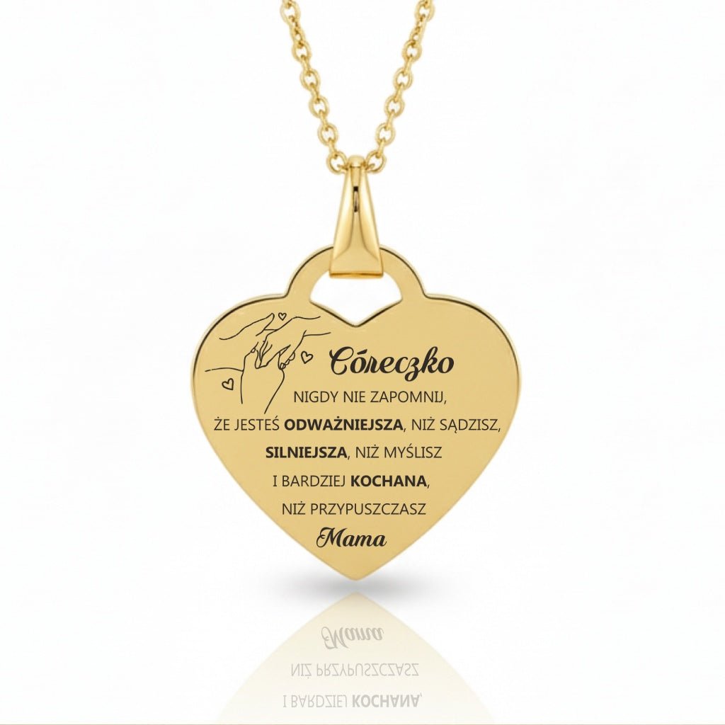 Prezent dla Córki - Serce z Grawerem - Nigdy nie zapomnij - od mamy - Bejesa