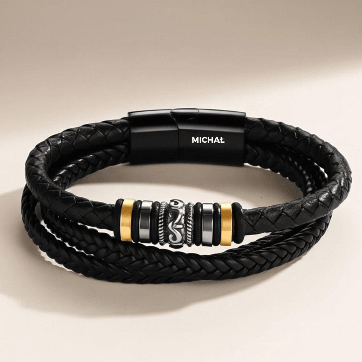 Skórzana Bransoletka - Prezent dla syna od rodziców - „Kochamy Cię Na Zawsze" - Bejesa