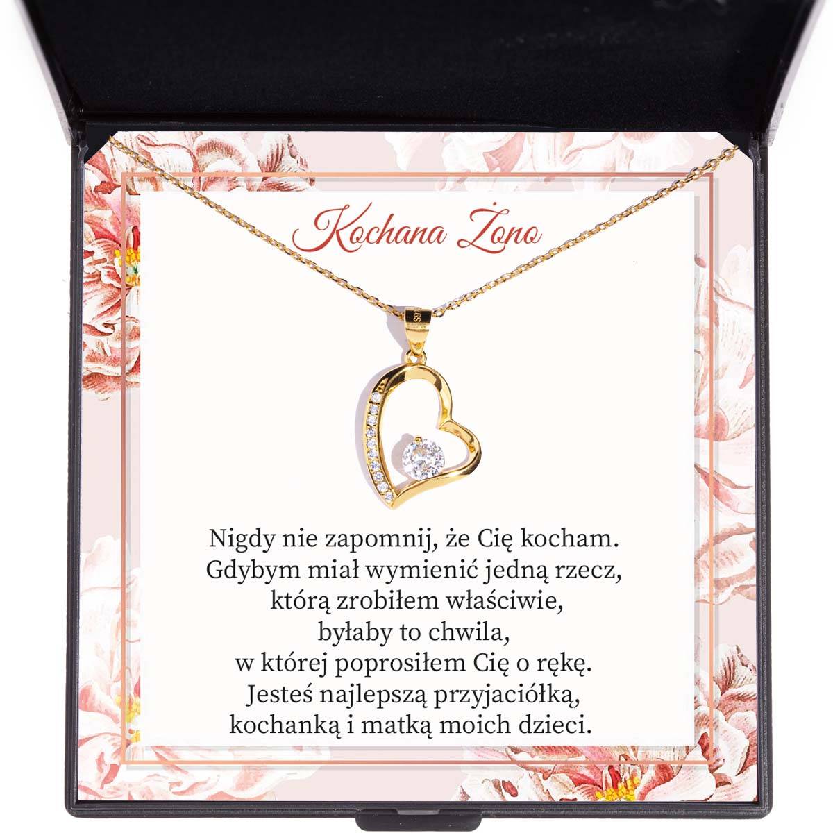 Naszyjnik dla Żony - Błyszcząca biel - Z dedykacją Ideał - Bejesa