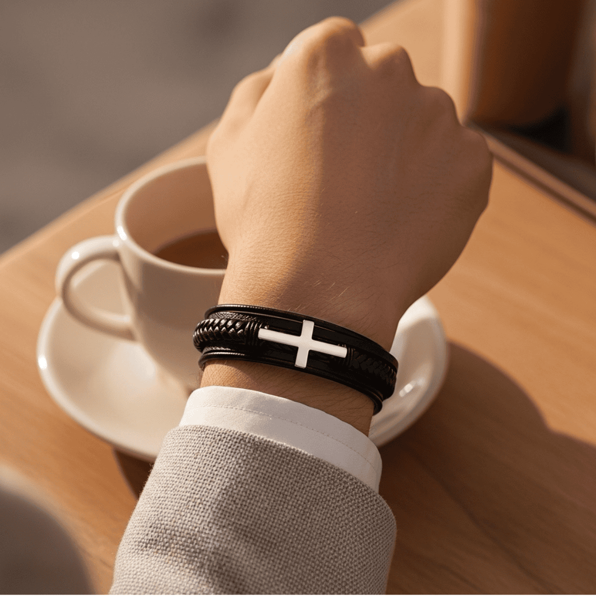 Dla Naszego Syna – Symbol Wiary - Spersonalizowana Bransoletka z Imieniem - Bejesa