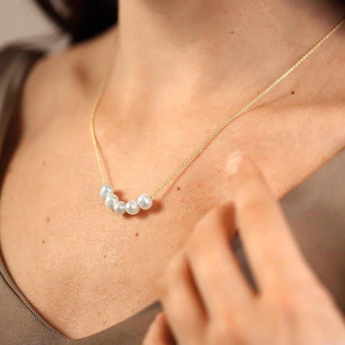 Naszyjnik dla Mamy - Pięć pereł - Z dedykacją - Bejesa