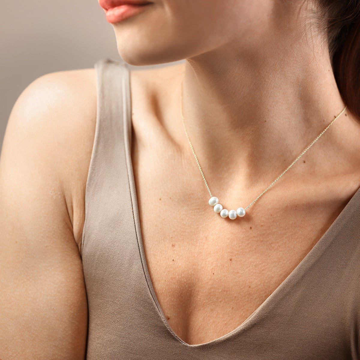 Naszyjnik dla Mamy - Pięć pereł - Z dedykacją - Bejesa