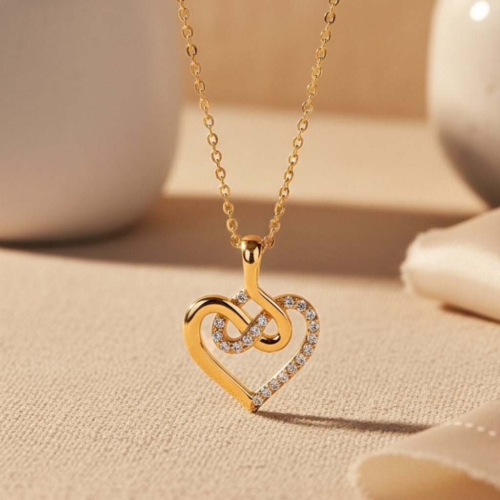 Złoty Naszyjnik Serce Nieskończoności – Dla Żony - Zawsze Obok - Bejesa