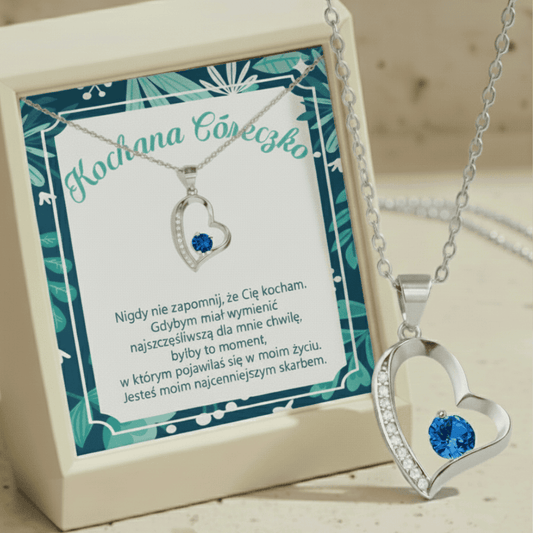 Naszyjnik dla Córki - Błyszcząca biel - Blisko Ciebie - Bejesa