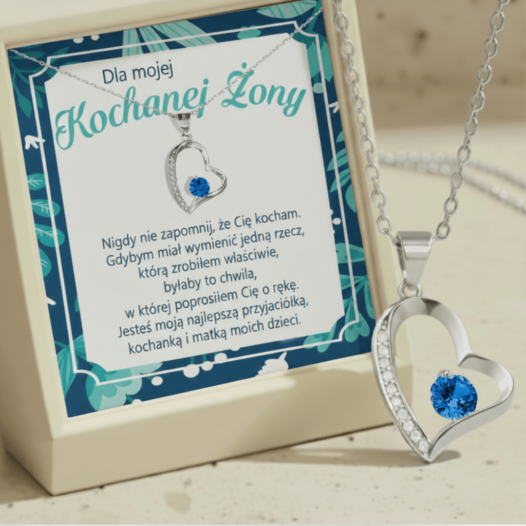 Naszyjnik dla Żony - Błyszcząca biel - Zawsze obok - Bejesa