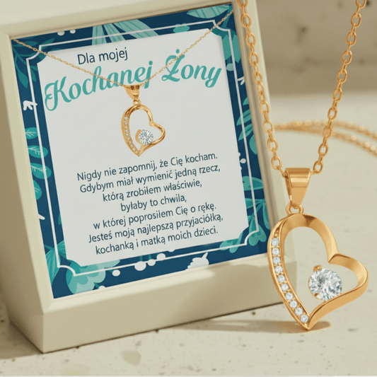 Naszyjnik dla Żony - Błyszcząca biel - Zawsze obok - Bejesa