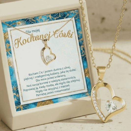 Naszyjnik dla Córki - Błyszcząca biel - Najwspanialsze Uczucie - Bejesa