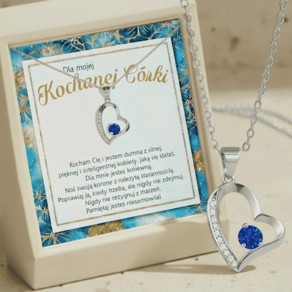 Naszyjnik dla Córki - Błyszcząca biel - Najwspanialsze Uczucie - Bejesa