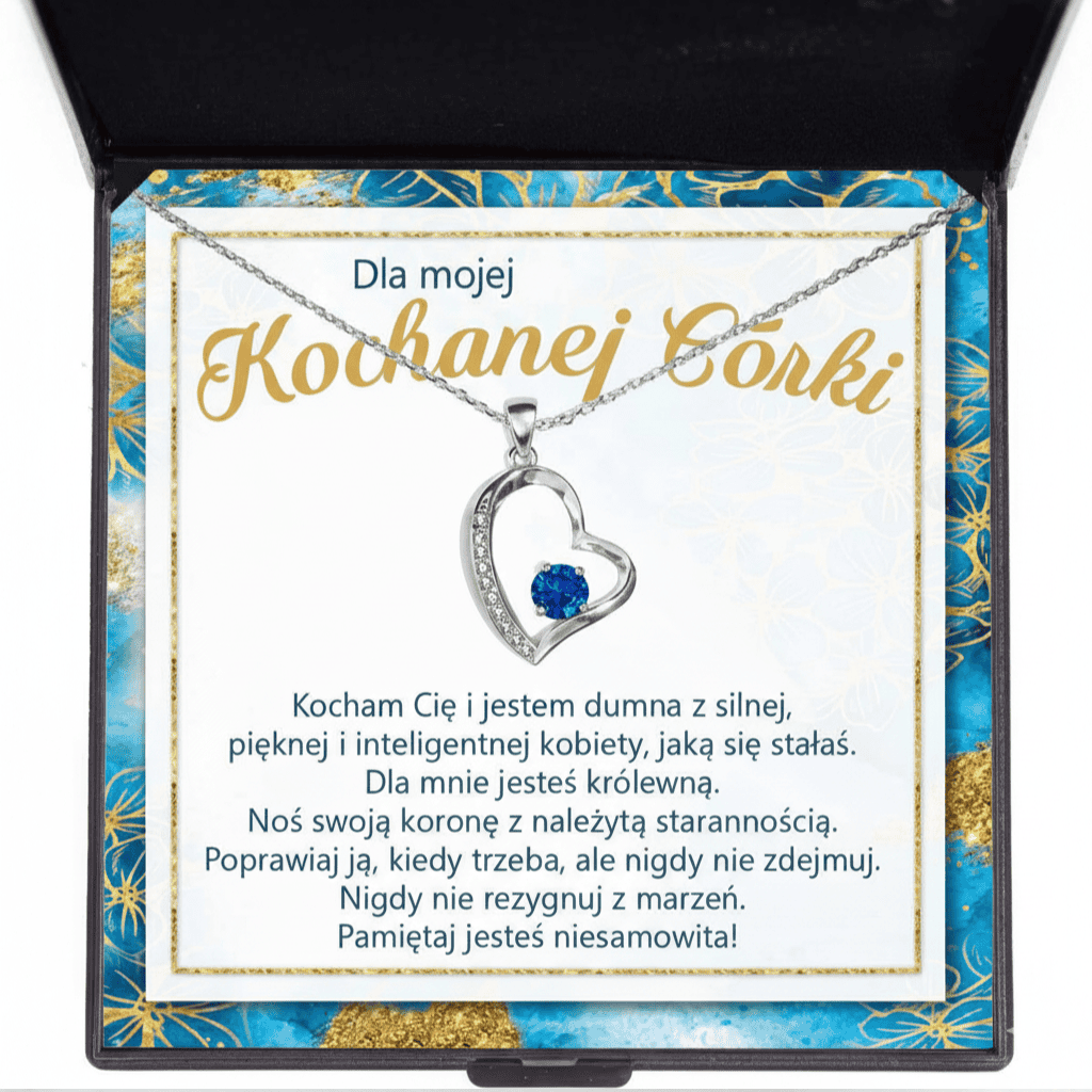 Naszyjnik dla Córki - Błyszcząca biel - Najwspanialsze Uczucie - Bejesa