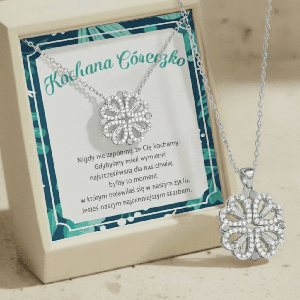 Naszyjnik dla Córki - Koniczynka - Najwspanialsze Uczucie - Bejesa