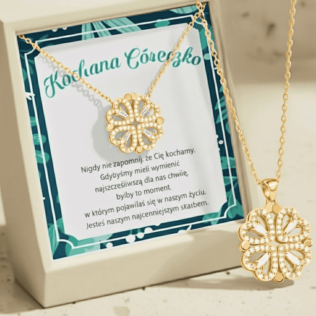 Naszyjnik dla Córki - Koniczynka - Najwspanialsze Uczucie - Bejesa