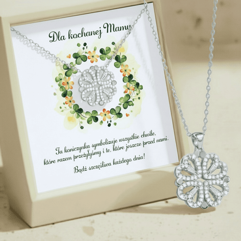 Naszyjnik dla Mamy - Koniczynka - Z dedykacją - Bejesa