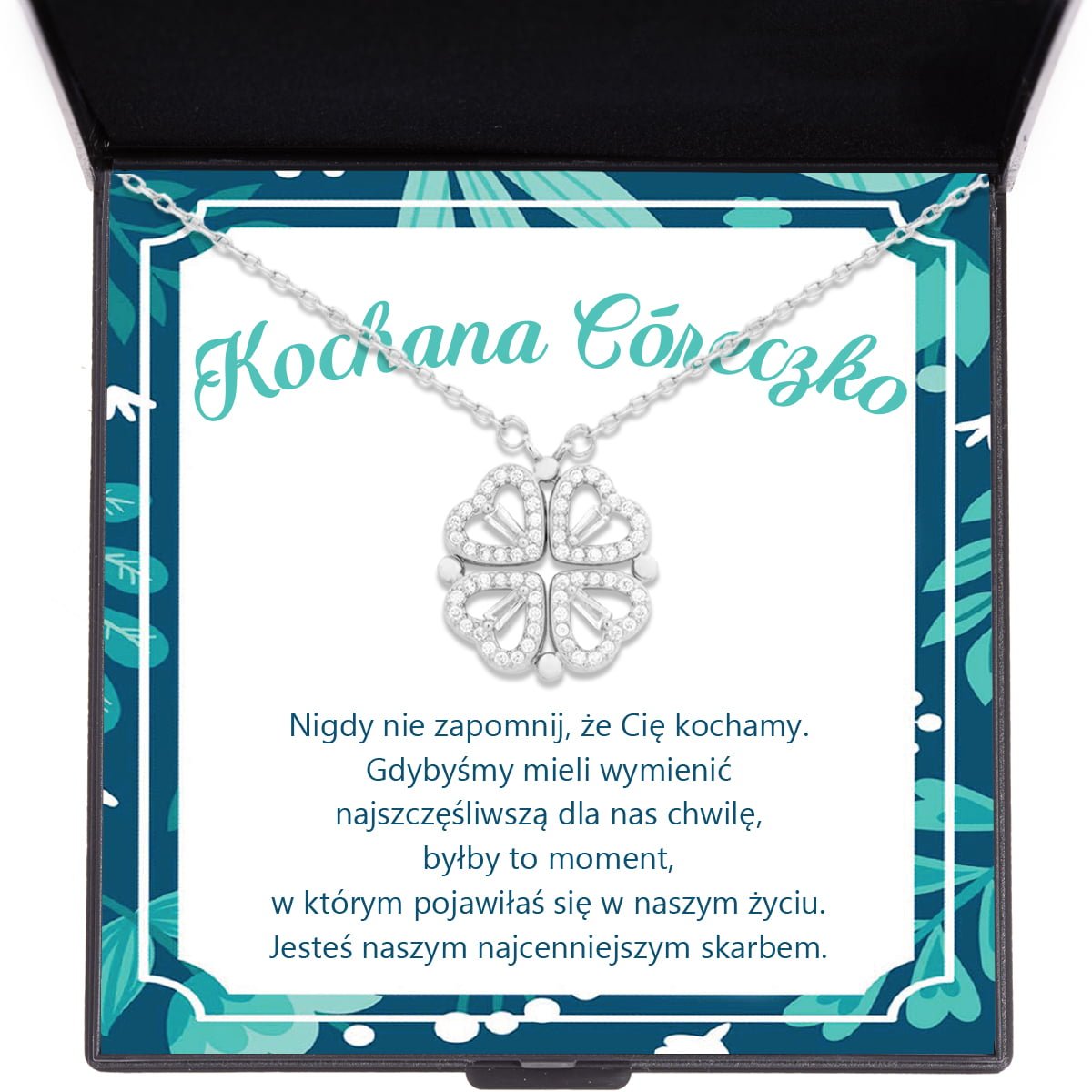 Naszyjnik dla Córki - Koniczynka - Najwspanialsze Uczucie - Bejesa