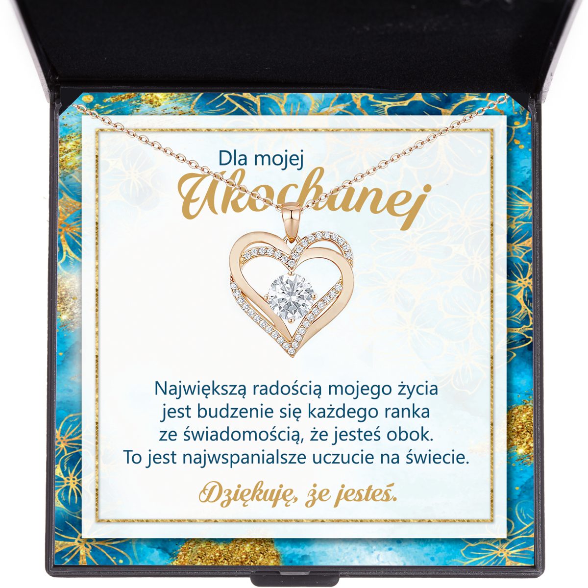 Prezent dla Ukochanej - Naszyjnik z cyrkonią z dedykacją - Bejesa