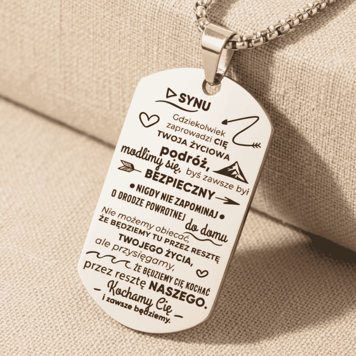 Nieśmiertelnik dla syna – bo niektóre słowa warto nosić przy sercu - Bejesa