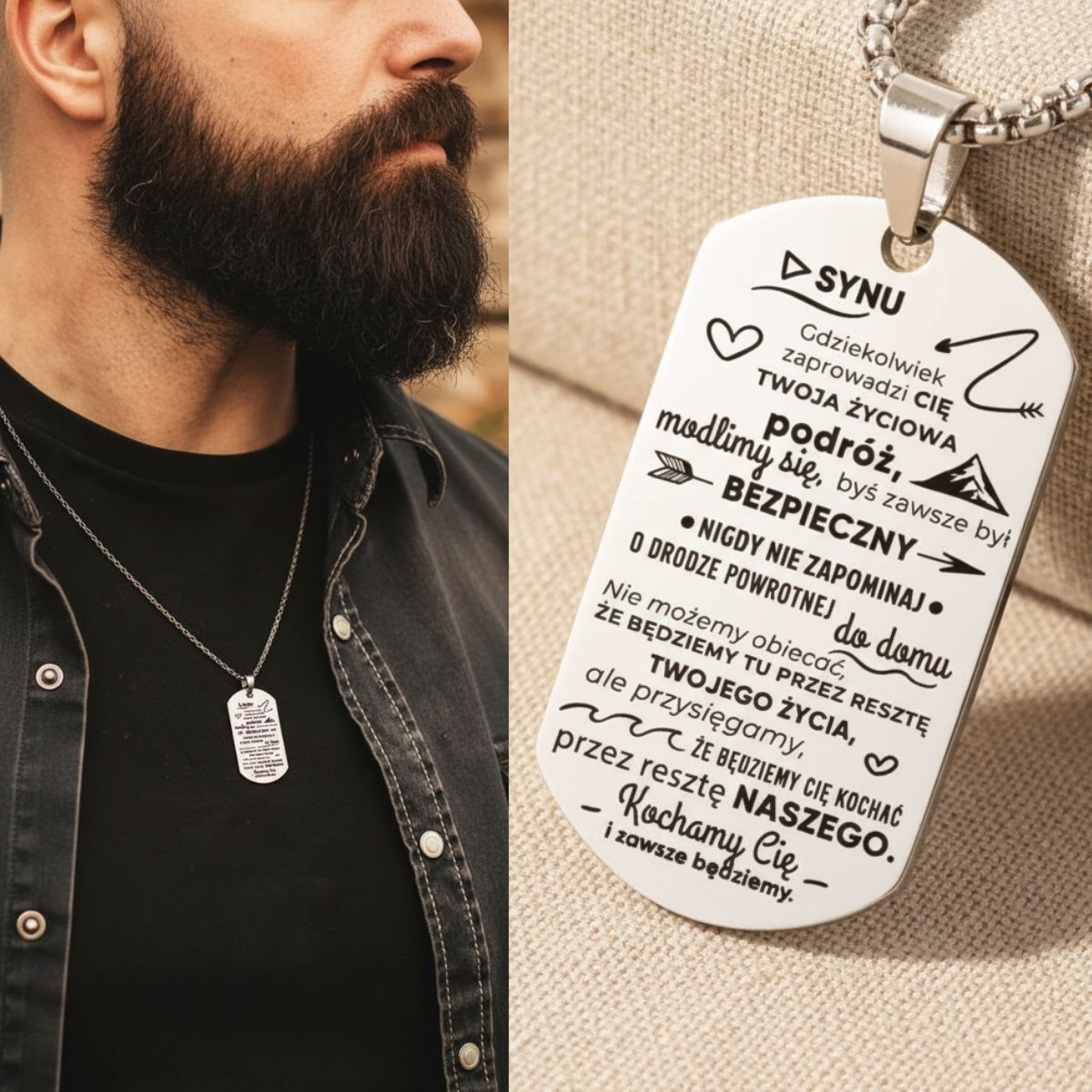 Nieśmiertelnik dla syna – bo niektóre słowa warto nosić przy sercu - Bejesa