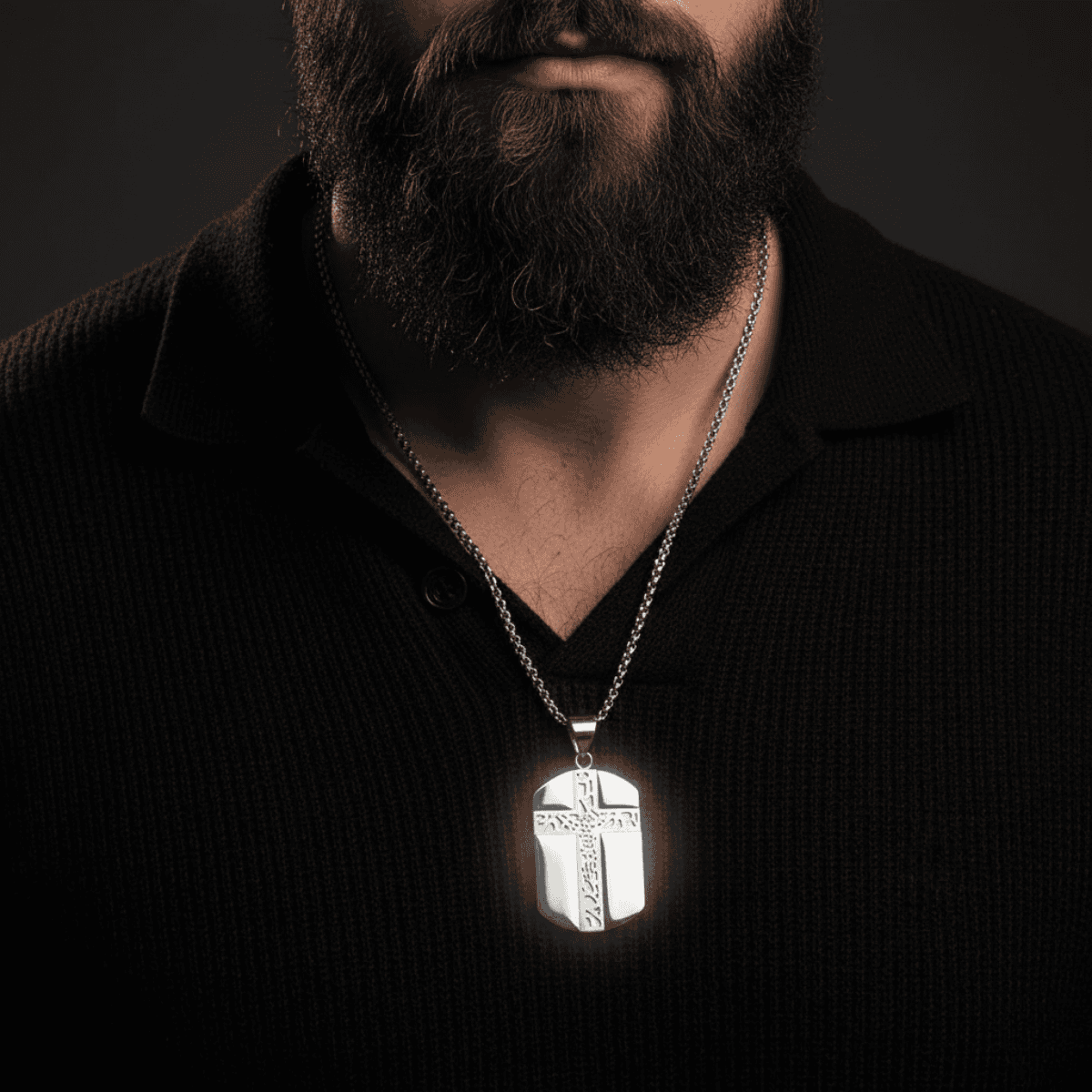 Nieśmiertelnik z Krzyżem "Ważny Tata" – Prezent dla Taty - Bejesa