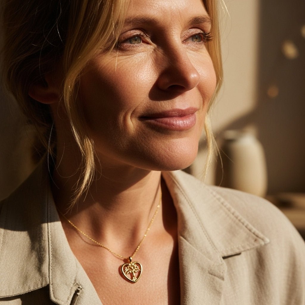 Eleganckie Pudełko z Wieczną Różą - Naszyjnik Koniczyna Serc - Prezent dla Niej - Bejesa