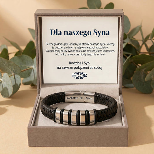 Bransoletka dla Syna z dedykacją „Kochamy Cię, Synu" - od Rodziców - Bejesa