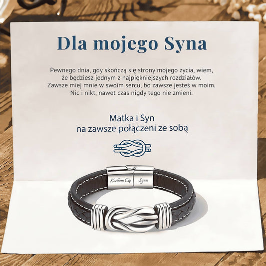 Bransoletka skórzana "Połączenie" - dla Syna od Mamy - Bejesa
