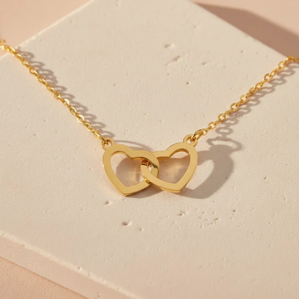 Pozłacane Plecione Serca 18k - Bejesa