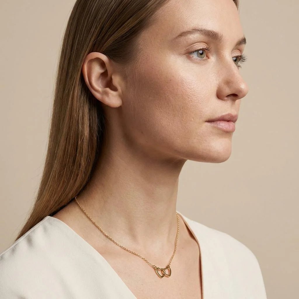 Pozłacane Plecione Serca 18k - Bejesa