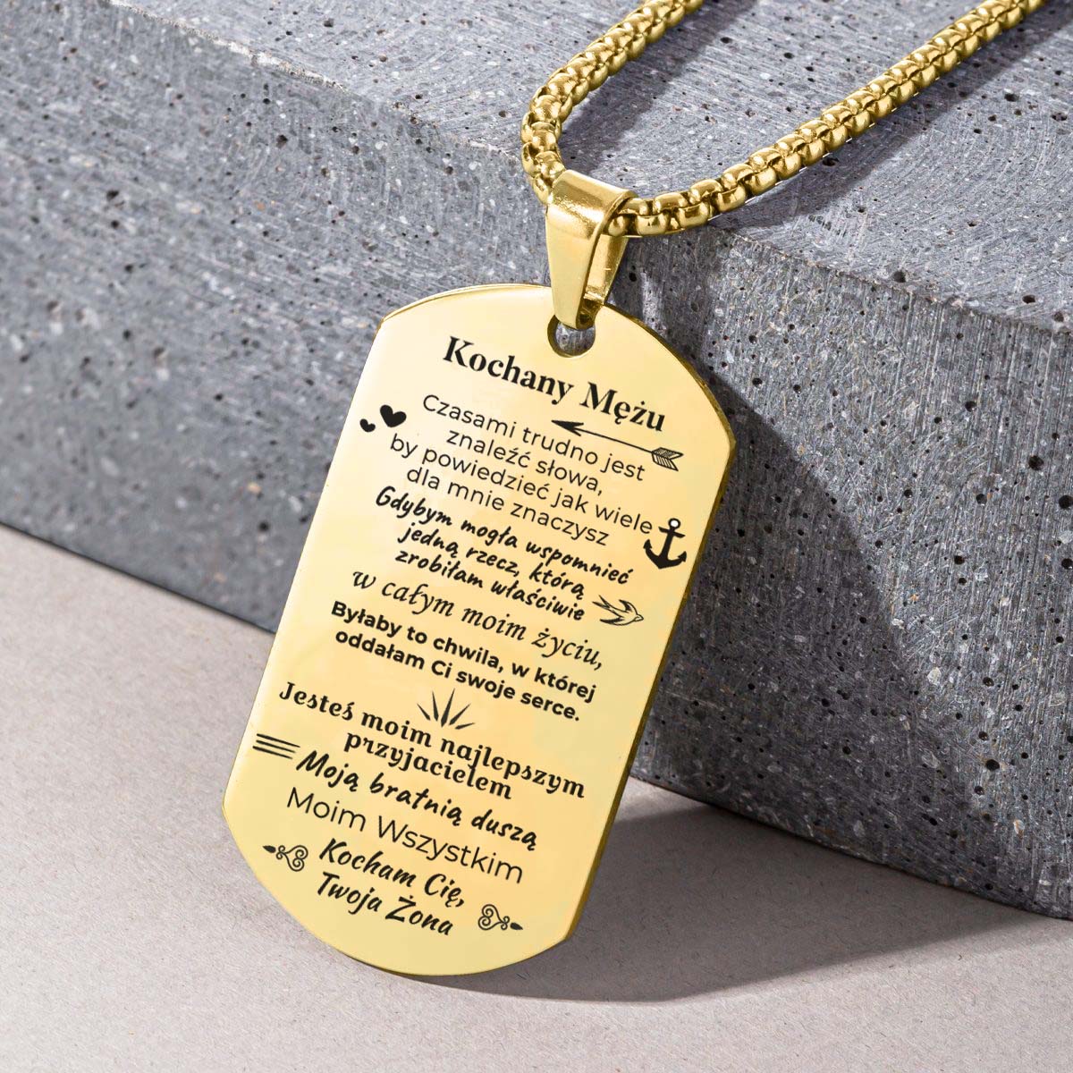 Prezent dla Męża - Nieśmiertelnik z Grawerem - Jesteś wszystkim - Bejesa